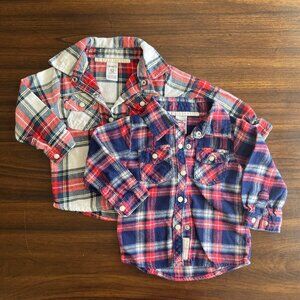 Carter's | Unisex Button Flannel Tops | 2 pack | 12 Months
